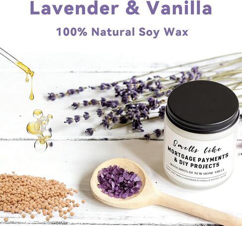 Funny House Warming Gifts New Home Housewarming Gifts New Home Gift Ideas for Women Men Couple First Apartment Essentials Homeowner Decor Closing Gift - Lavender Scented Candle 9 oz (Homes 2) in Saudi Arabia