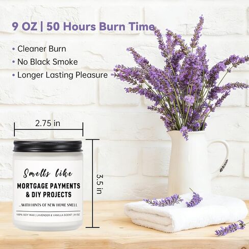 Funny House Warming Gifts New Home Housewarming Gifts New Home Gift Ideas for Women Men Couple First Apartment Essentials Homeowner Decor Closing Gift - Lavender Scented Candle 9 oz (Homes 2) in Saudi Arabia