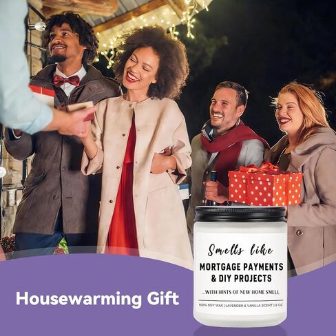Funny House Warming Gifts New Home Housewarming Gifts New Home Gift Ideas for Women Men Couple First Apartment Essentials Homeowner Decor Closing Gift - Lavender Scented Candle 9 oz (Homes 2) in Saudi Arabia