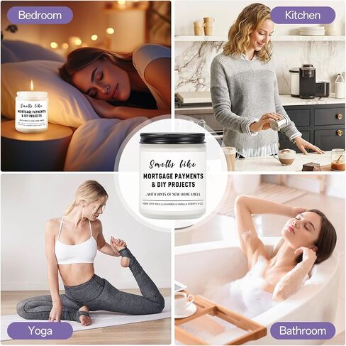 Funny House Warming Gifts New Home Housewarming Gifts New Home Gift Ideas for Women Men Couple First Apartment Essentials Homeowner Decor Closing Gift - Lavender Scented Candle 9 oz (Homes 2) in Saudi Arabia