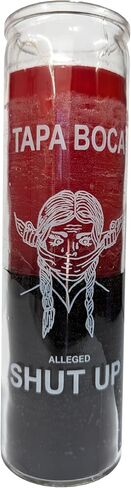 Generic Shut Up (Tapa Boca) Red/Black 8"" Pillar Candle in Kuwait