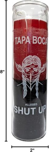 Generic Shut Up (Tapa Boca) Red/Black 8"" Pillar Candle in Kuwait