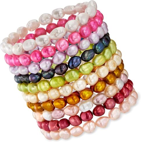 Ross-Simons 5-7mm Multicolored Cultured Pearl Jewelry Set: Ten Stretch Bracelets in Saudi Arabia