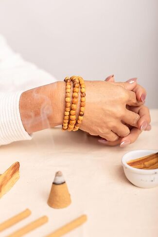 Handmade Palo Santo Bracelet, Unisex | Peru, Aromatherapy, Negative Energy Protection in Kuwait