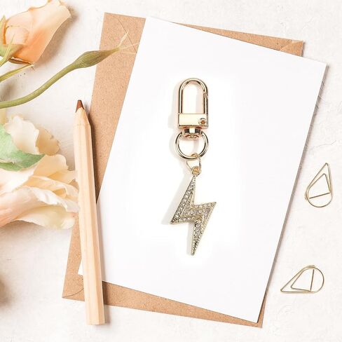 Lightning Keychain Gold Keychain Crystal Bag Charm Bling Gifts for Women Crystal Gifts for Women Birthday Christmas in Kuwait