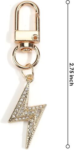 Lightning Keychain Gold Keychain Crystal Bag Charm Bling Gifts for Women Crystal Gifts for Women Birthday Christmas in Kuwait