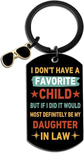 Father in Law Fathers Day Gift from Daughter in Law Father in Law Gifts from Daughter in Law Anniversary Wedding Gifts for Women Men Keychain My Daughter-In-Law Is My Favorite Child Keychain in Saudi Arabia