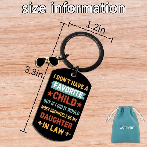 Father in Law Fathers Day Gift from Daughter in Law Father in Law Gifts from Daughter in Law Anniversary Wedding Gifts for Women Men Keychain My Daughter-In-Law Is My Favorite Child Keychain in Saudi Arabia