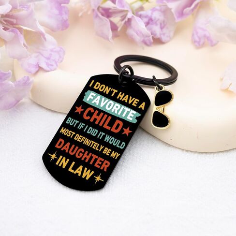 Father in Law Fathers Day Gift from Daughter in Law Father in Law Gifts from Daughter in Law Anniversary Wedding Gifts for Women Men Keychain My Daughter-In-Law Is My Favorite Child Keychain in Saudi Arabia