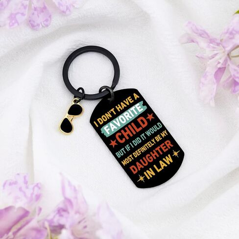 Father in Law Fathers Day Gift from Daughter in Law Father in Law Gifts from Daughter in Law Anniversary Wedding Gifts for Women Men Keychain My Daughter-In-Law Is My Favorite Child Keychain in Saudi Arabia