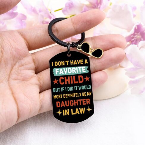 Father in Law Fathers Day Gift from Daughter in Law Father in Law Gifts from Daughter in Law Anniversary Wedding Gifts for Women Men Keychain My Daughter-In-Law Is My Favorite Child Keychain in Saudi Arabia