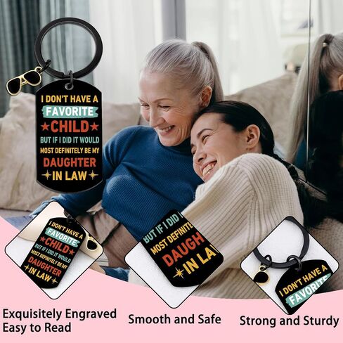 Father in Law Fathers Day Gift from Daughter in Law Father in Law Gifts from Daughter in Law Anniversary Wedding Gifts for Women Men Keychain My Daughter-In-Law Is My Favorite Child Keychain in Saudi Arabia