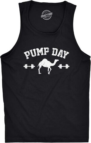 Mens Pump Day Funny Camel Hump Day Workout Sleeveless Fitness Tank Top | Funny Workout Shirt, Graphic Tank Top for Men, Cool Animal Sleeveless Tee, Fitness, Fitted Tank, Novelty Tank Tops for Guys in Kuwait