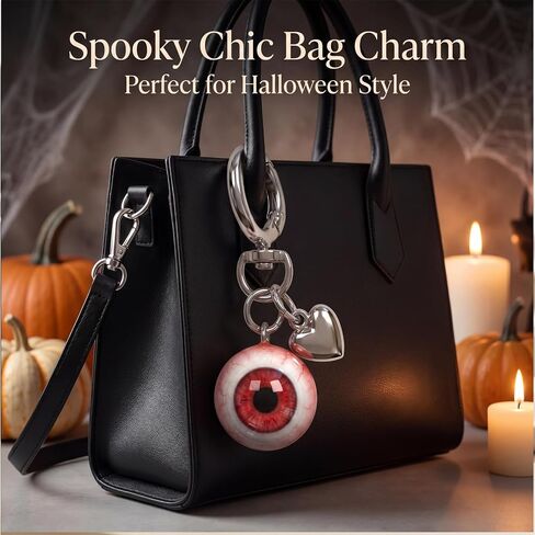Goth Keychain, Horror Eyeball Bag Charms, Halloween Purse Charms Accessories, Gothic Heart keychain Key Ring, Funny Weird Halloween Gifts for Friends, Party & Everyday Use for Men Women in Saudi Arabia