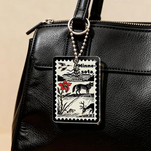 Minnesota Souvenirs Fashion Forever Stamps Keychain - Decorative Postage With Key Ring - Forever Stamps Spot M in Kuwait