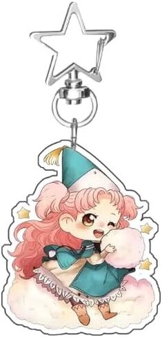 سلاسل المفاتيح الأكريليكية من Witch Hat Atelier Chibi - Coco وAgott وTetia وRicheh وQifrey - إكسسوارات ساحرة لحلقات مفاتيح الرسوم المتحركة اللطيفة in Kuwait