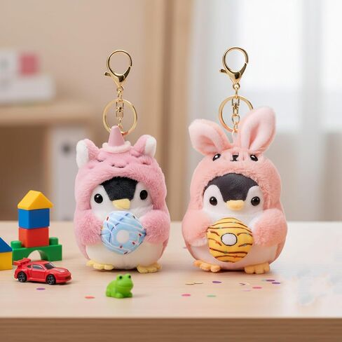 2 PCS Penguin Keychain, Penguin Keychains with Unicorn and Bunny Costumes, Cute Penguin Key Chains for Bag Decorations, Penguin Keychain for Gifts and Party Favors in Saudi Arabia