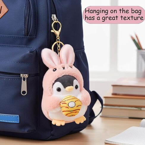 2 PCS Penguin Keychain, Penguin Keychains with Unicorn and Bunny Costumes, Cute Penguin Key Chains for Bag Decorations, Penguin Keychain for Gifts and Party Favors in Saudi Arabia