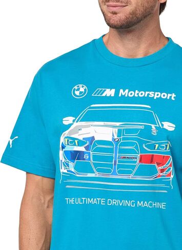 Puma Men's BMW M Motorsport Graphic T-Shirt, Tropical Blue Bold AH25, Medium in Kuwait