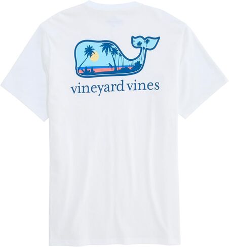 تيشيرت رجالي من Vineyard Vines للكلاب ذات المناظر الطبيعية الخلابة بجيب على شكل حوت وأكمام قصيرة in Kuwait