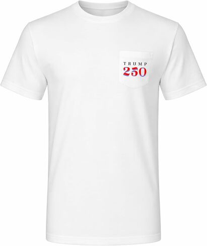 Trump 250, Pocket T-Shirt, White in Saudi Arabia