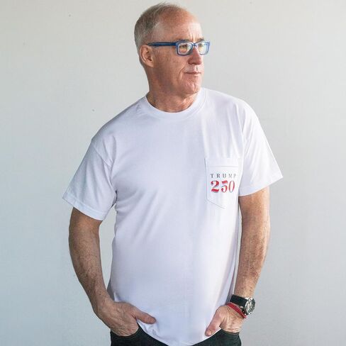 Trump 250, Pocket T-Shirt, White in Saudi Arabia