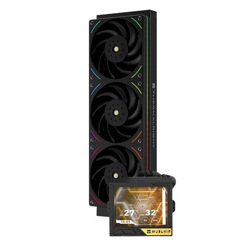 Thermalright Mjolnir Vision 360 ARGB Black CPU Water Cooler,3 PWM Fans Water Cooling System with 2000PRM,for AM4/AM5&Intel LGA1851/1700, Magnetic Detachable LCD Screen with 320 * 240 Resolution in Kuwait