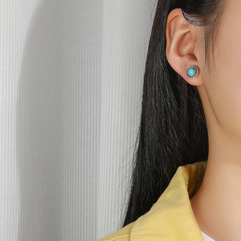 Turquoise Earrings Set for Women – 3 Pairs Lightweight Western Flower Studs, Boho Jewelry Gift for Her in Saudi Arabia