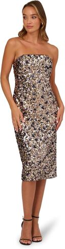 Adrianna Papell Strapless Sequin Midi Sheath Dress in Saudi Arabia