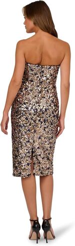 Adrianna Papell Strapless Sequin Midi Sheath Dress in Saudi Arabia