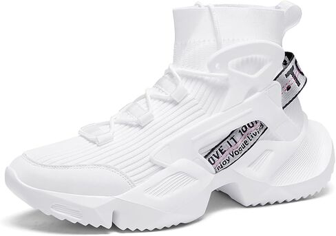 Niepce Inc Streetwear High Top Fashion Men's Knit Chunky Sneakers in Kuwait