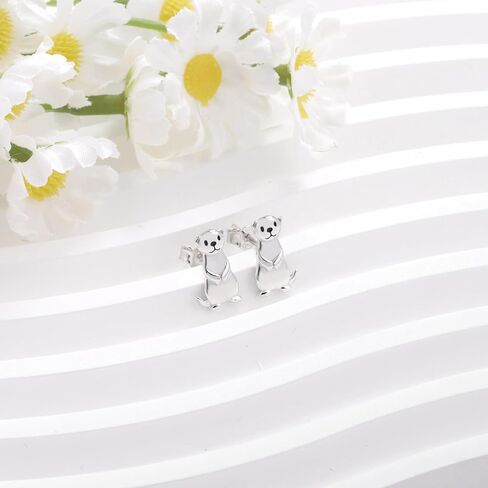 Cute Ferret Earrings for Women - 925 Sterling Silver Animal Stud Earrings Pet Memorial Jewelry Gift for Ferret Lovers in Saudi Arabia