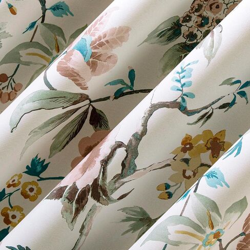 Sun Zero Claudette 2-Pack Vintage Floral Magnetic Closure 100% Total Blackout Back Tab Curtain Panel Pair, Stone, 40" W x 84" L (2 Panels) in Kuwait