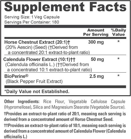 NusaPure Horse Chestnut Capsules, 300 mg, 180 Veg Capsules (Non-GMO, Vegan) in Kuwait