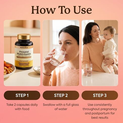 Prenatals Multivitamin for Women – with Iron – Family Planning & Pregnancy Prenatal Vitamins with DHA, Folate & Gentle Chelated Minerals – 60 Capsules in Saudi Arabia