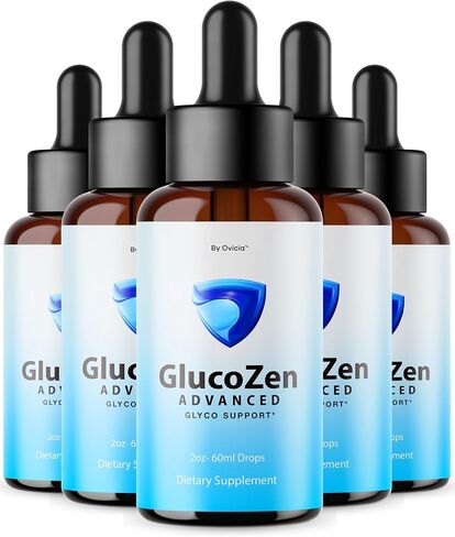 (5 Pack) Glucozen Drops - Official Gluco Zen Oral Liquid Drops Advanced Premium Formula Maximum Strength, All Natural Ingredients Vitamins for Overall Health & Wellness, 5 Bottles for 5 Months in Saudi Arabia