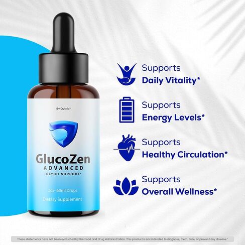 (5 Pack) Glucozen Drops - Official Gluco Zen Oral Liquid Drops Advanced Premium Formula Maximum Strength, All Natural Ingredients Vitamins for Overall Health & Wellness, 5 Bottles for 5 Months in Saudi Arabia
