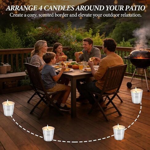 SWIND 12 Pack Citronella Candles Outdoor, Pure Citronella Oil, 2oz Candle up to 120 Hours Burning, Small Bucket, Natural Soy Wax Candle for Patio, Home, Backyard in Kuwait