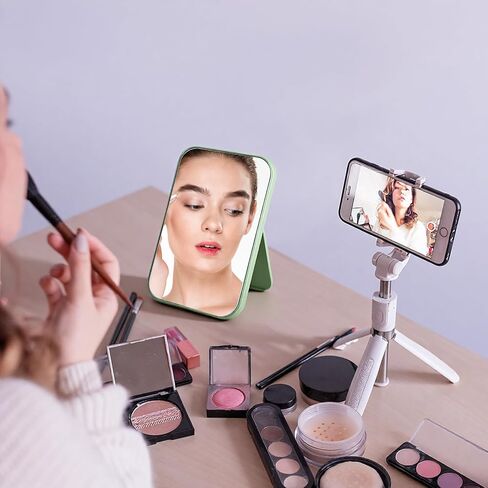 12Pcs Desktop Makeup Mirror 7.87inch Small Vanity Mirror with Stand, 90°Adjustable Portable Foldable Makeup Mirrors for Vanity Table, Office, Travel(4 Color) in Saudi Arabia