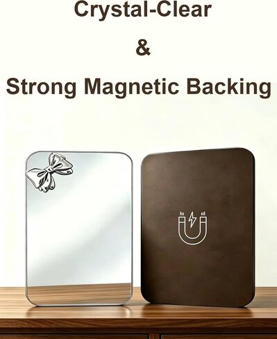Magnetic Locker Mirror 5"x7" Real Glass Frameless Mirror with Magnetic Backing for School Locker, Bow School Makeup Mirrors for Girls Bathroom Refrigerator Dorm Gym Office Cabinet Home in Saudi Arabia