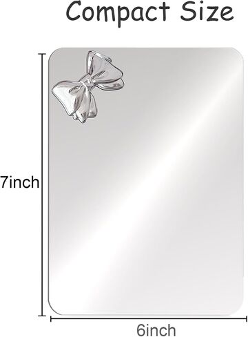 Magnetic Locker Mirror 5"x7" Real Glass Frameless Mirror with Magnetic Backing for School Locker, Bow School Makeup Mirrors for Girls Bathroom Refrigerator Dorm Gym Office Cabinet Home in Saudi Arabia