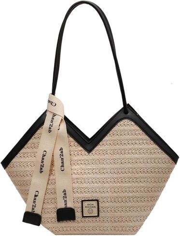 Straw Beach Tote Bags for Women, French Retro Shoulder Bag, Classic Woven Travel Bag in Saudi Arabia