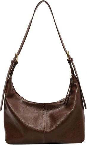 Hobo Bags for Women, Vintage Vegan Leather Crossbody Shoulder Bag, Slouchy Purse for Work Travel Shopping in Kuwait