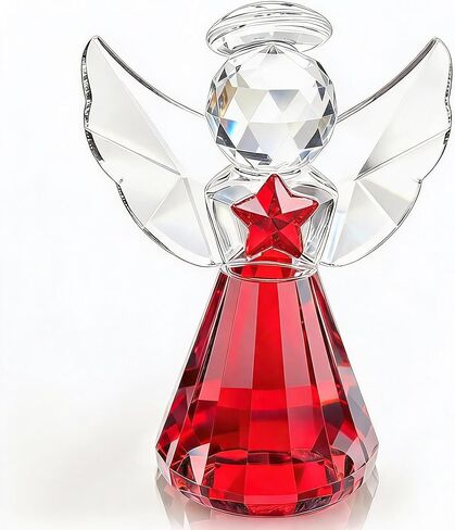 TANDEMIA Crystal Angel Figurines, Handmade Glass Angel Statue, Exquisite Home Desk Decor Ornament, Spiritual Guardian Collectible Little Angel Gifts for Women in Saudi Arabia