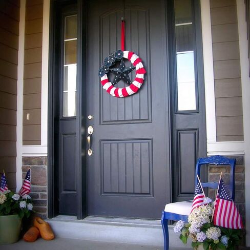 E-view Metal Barn Star Patriotic Home Decor Primitive Indoor Outdoor Wall Art Rustic Hanging Stars Decorations for Walls Fence Porch House July of 4th Decoration in Saudi Arabia