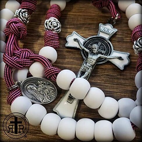 Saint Therese of Lisieux Pink Paracord Rosary in Saudi Arabia