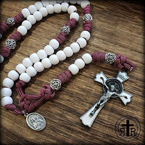 Saint Therese of Lisieux Pink Paracord Rosary in Saudi Arabia