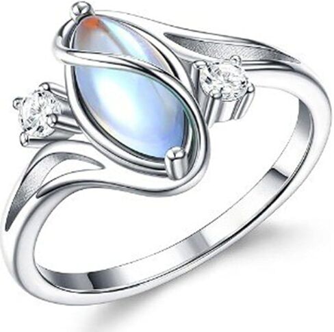 JUDE Jewelers Oval Shaped Stone Mood Color Changing Temperature Sensative Moon Stone Wedding Engagement Promise Statement Ring in Kuwait