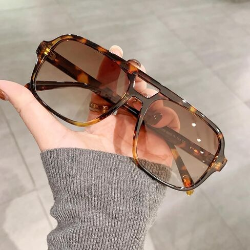 Retro Square Sunglasses for Women Men Classic 70s Oversized Square Sun Glasses Oragne Vintage Shades in Kuwait