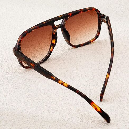Retro Square Sunglasses for Women Men Classic 70s Oversized Square Sun Glasses Oragne Vintage Shades in Kuwait